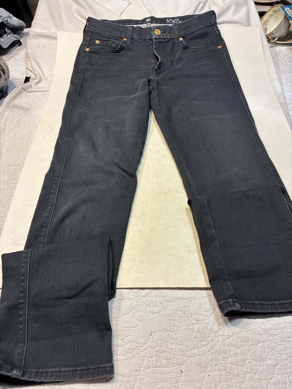 7 For All Mankind Kimmie Straight Leg Jeans Black